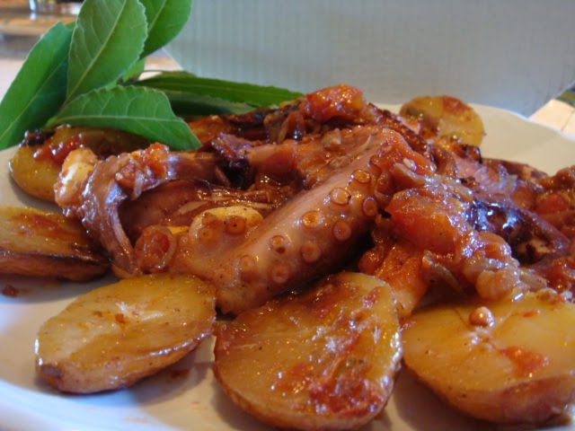 Polvo no Forno com batata-doce