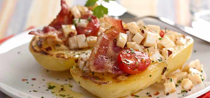 Batata grelhada com bacon