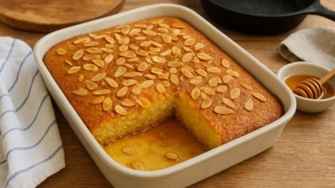 Bolo de amêndoa e mel